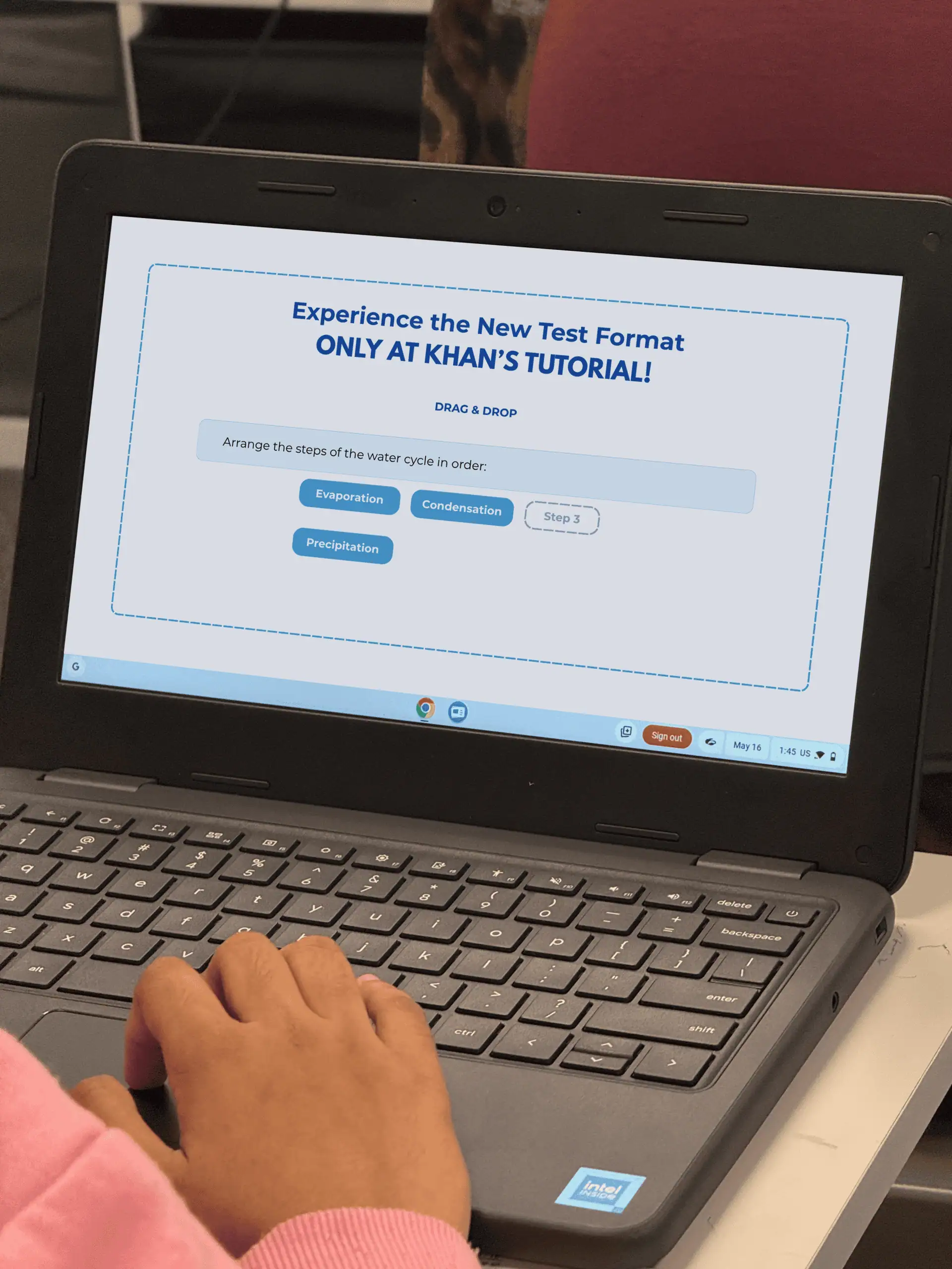 Student taking computer-adaptive SHSAT exam